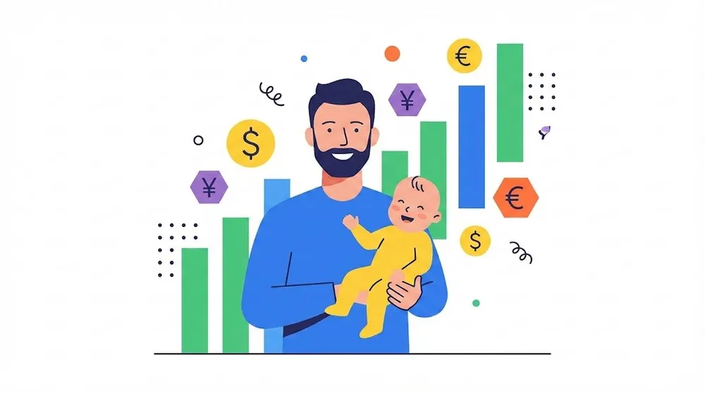 2026년 달라지는 육아휴직 급여 인상과 행복한 아빠와 아기의 모습