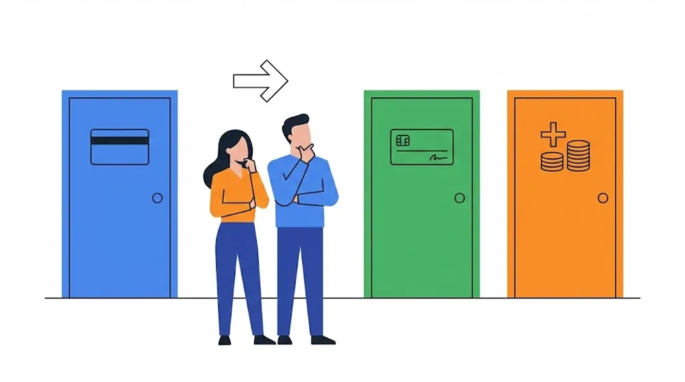 상황별 맞벌이 부부 연말정산 신용카드 명의자 결정 전략 일러스트