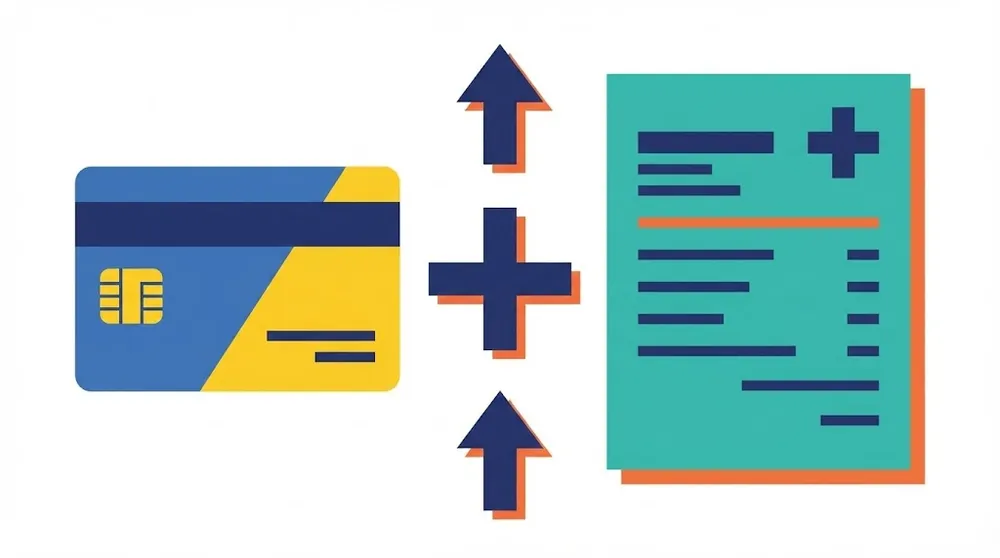 맞벌이 부부 연말정산 의료비와 신용카드 중복 공제 활용법을 나타내는 카드 일러스트