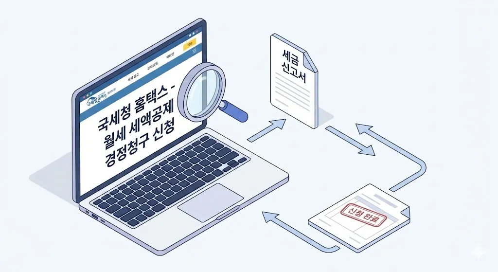 국세청 홈택스에서 월세 세액공제 경정청구 신청하는 방법