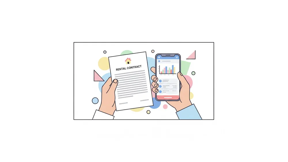 집주인 동의 없이 월세 세액공제 신청을 위한 서류 준비 일러스트