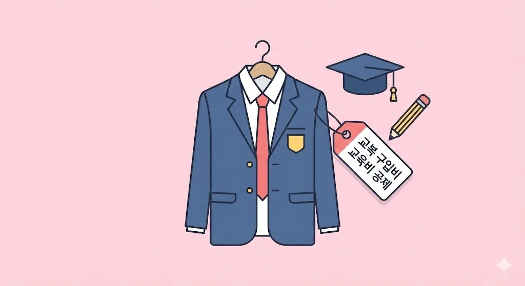 중고등학생 자녀 교육비 공제 대상인 안경 렌즈 교복 구입비 중 교복 구매 영수증 이미지