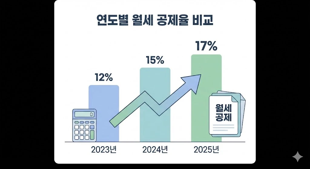 연도별 월세 세액공제 경정청구 공제율 및 한도 변화 비교표