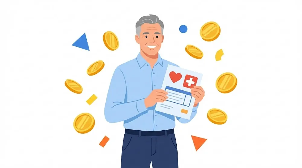 연말정산 장애인 공제 혜택을 확인하고 환급금에 기뻐하는 직장인 아빠의 모습