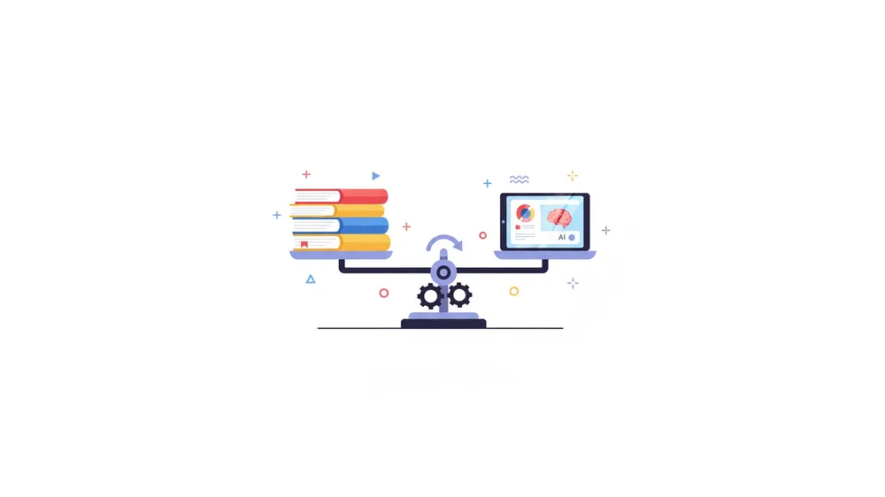 서책형 종이책과 2026 AI 디지털 교과서의 병행 사용 개념도