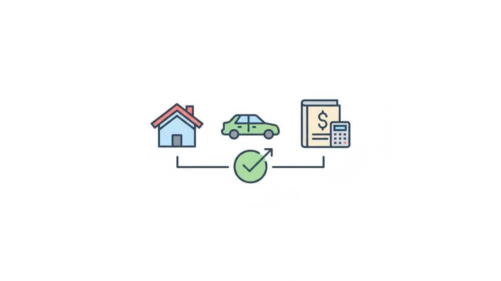 부동산, 자동차 등 재산을 소득으로 환산하는 기초연금 소득인정액 계산 개념도