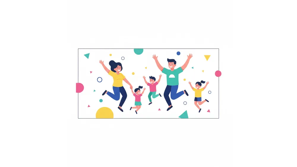 2026년 아이돌봄서비스 다자녀 가구 추가 혜택을 상징하는 행복한 다둥이 가족 일러스트