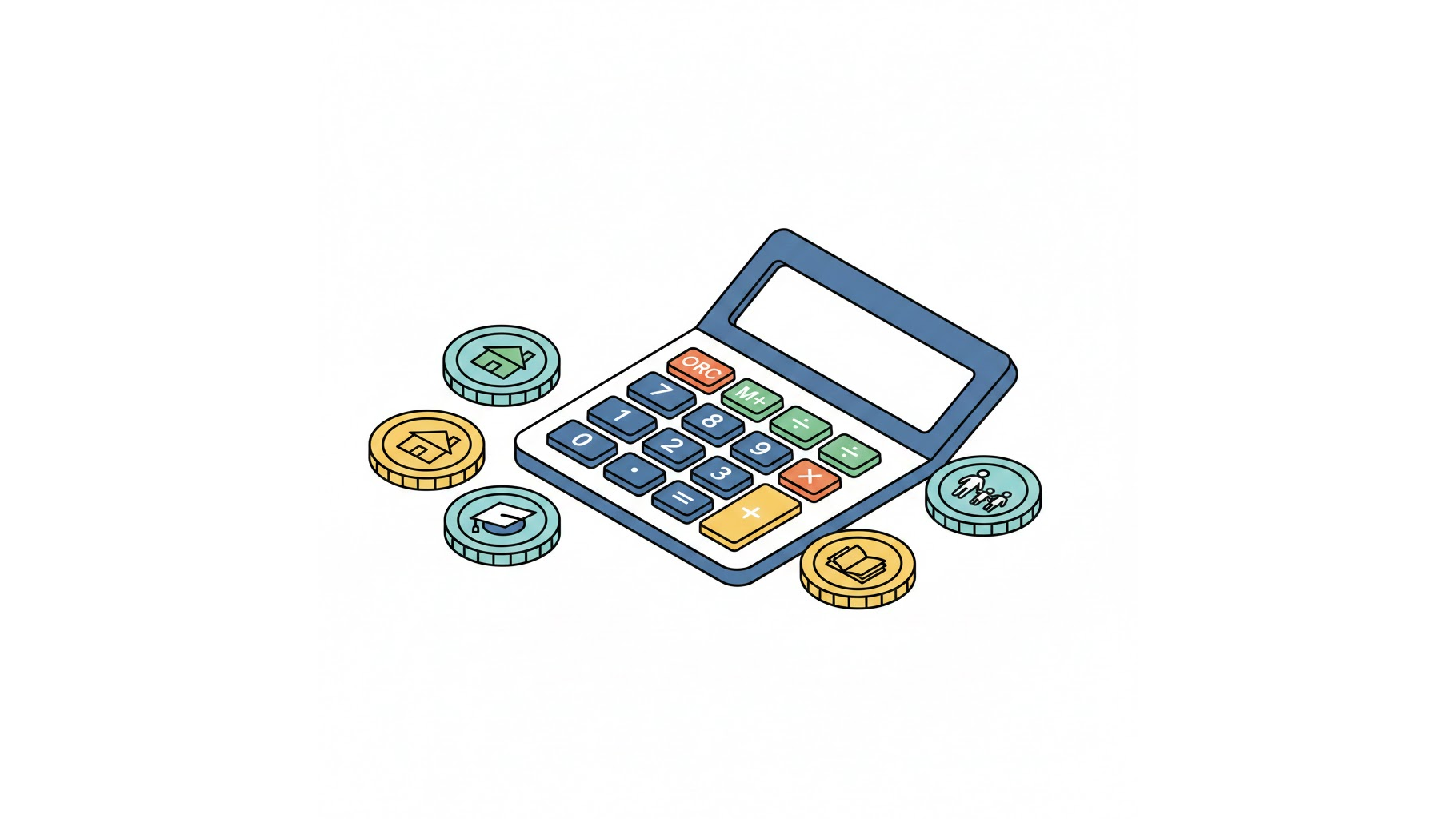 2026년 주거급여 교육급여 계산기와 혜택을 상징하는 동전 일러스트