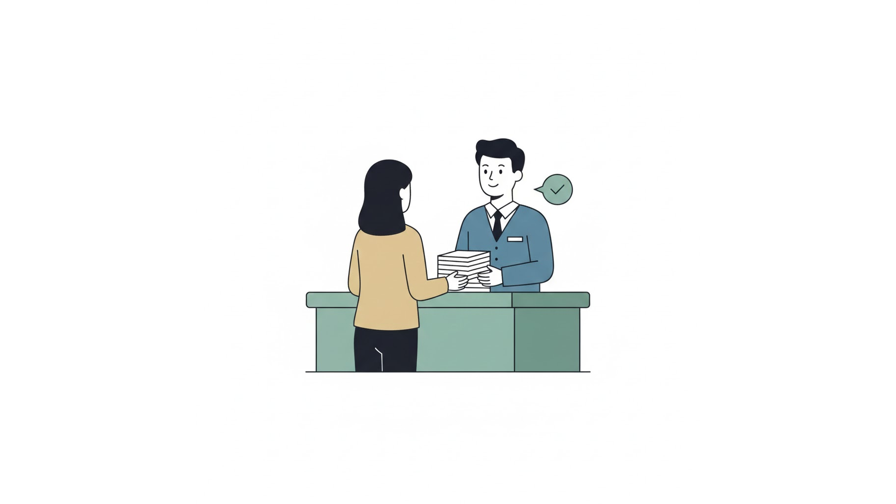 2026년 생계급여 주민센터 신청 절차 일러스트