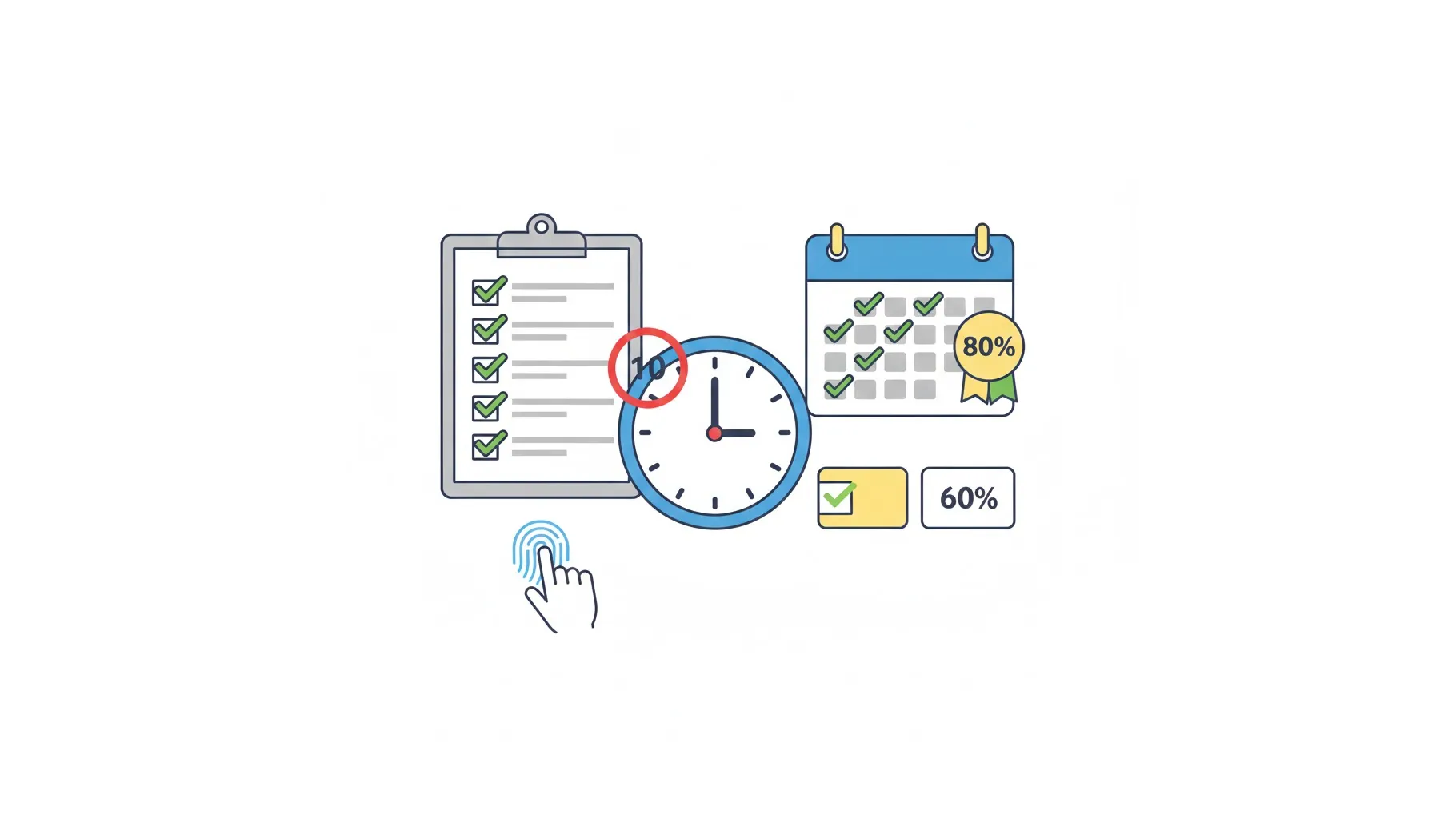 요양보호사 320시간 표준교육과정 이수를 위한 필수 체크리스트 일러스트