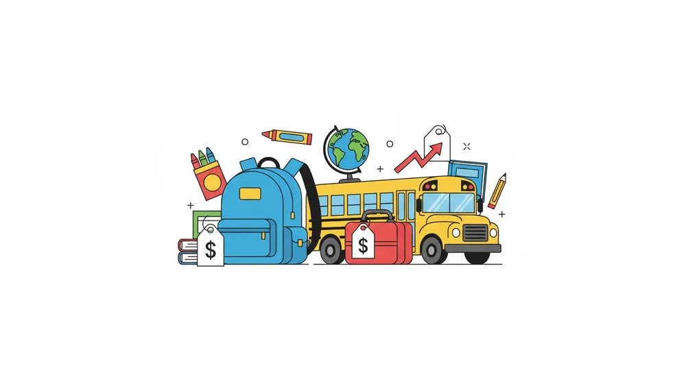 어린이집 입학금과 특별활동비 등 필요경비 인상을 나타내는 아이템 일러스트