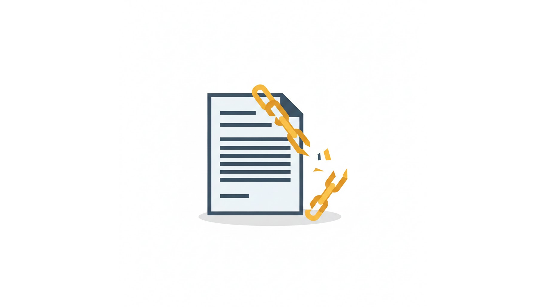 이혼 후 부양의무자 가족관계 단절을 상징하는 끊어진 사슬과 서류 일러스트