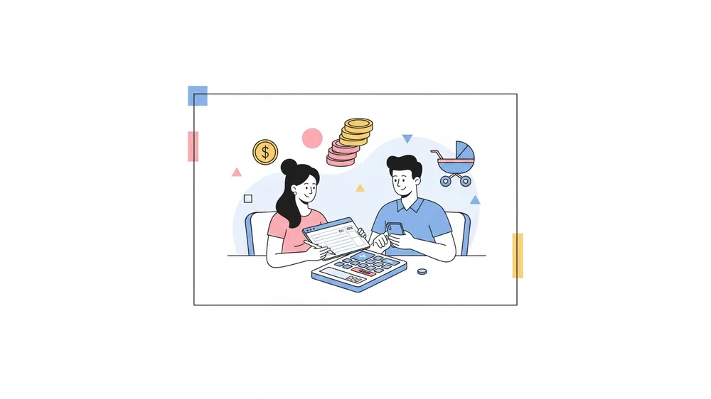 맞벌이 부부의 전략적인 산후조리원비 세액공제 계산 일러스트