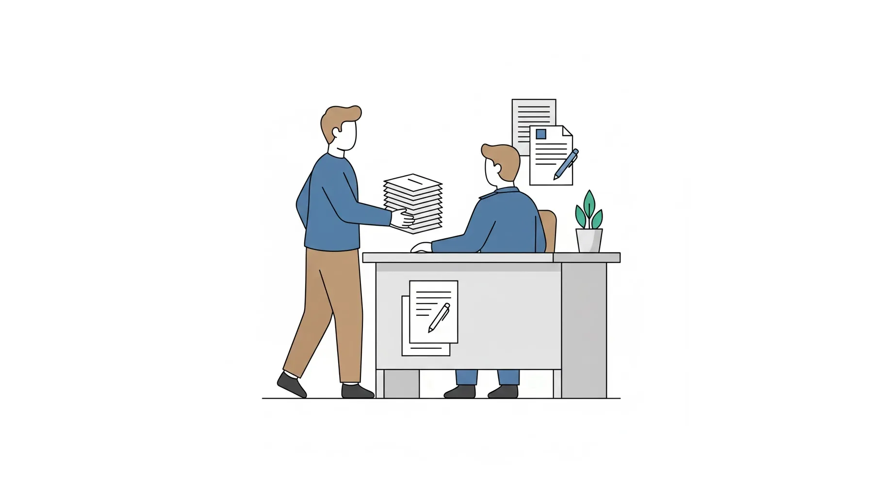 상병수당 최대 150일 연장 신청 절차를 보여주는 서류 제출 장면