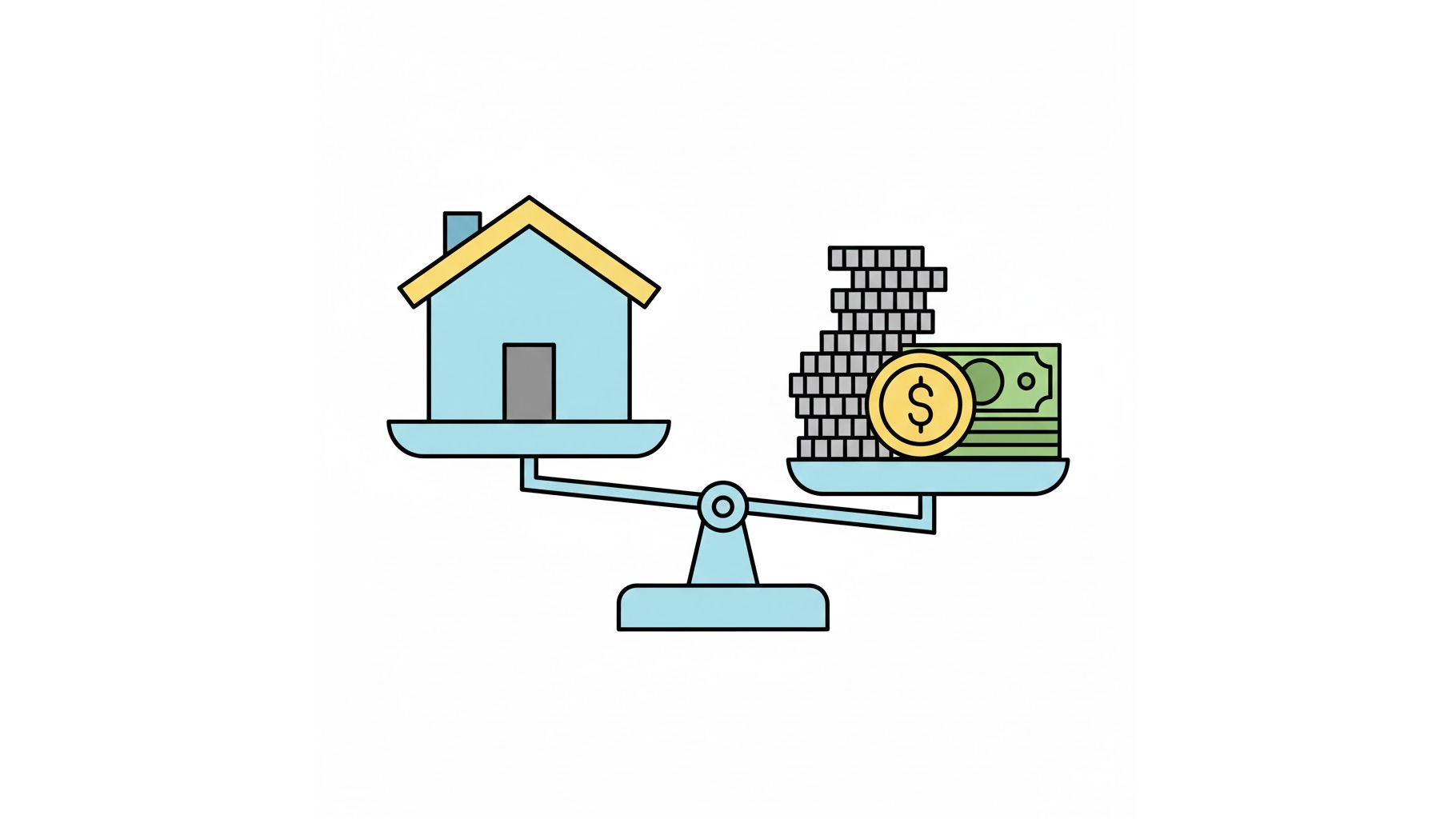 금융재산과 일반재산의 공제 차이 비교 일러스트