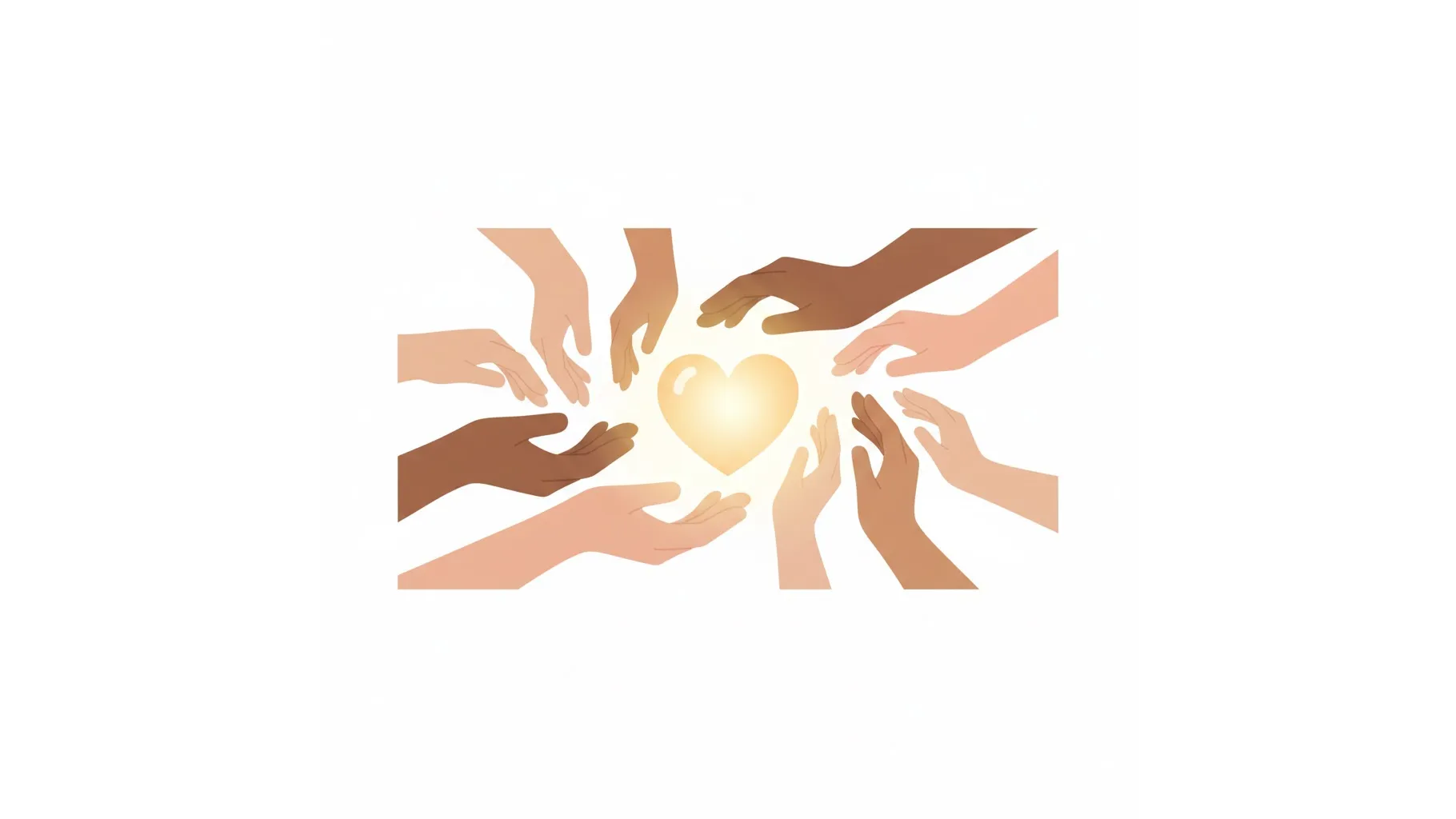 외국인 긴급복지지원을 상징하는 따뜻한 도움의 손길 일러스트