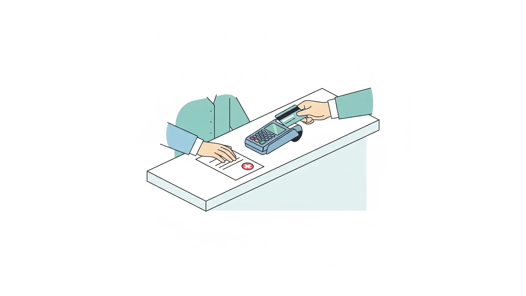 병원에서 상병수당 신청용 진단서 발급 비용을 결제하는 모습