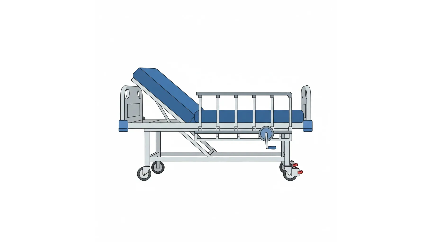 요양보호사 교육기관 학습교구 중 이동식 침대의 표준 규격 상세 구조