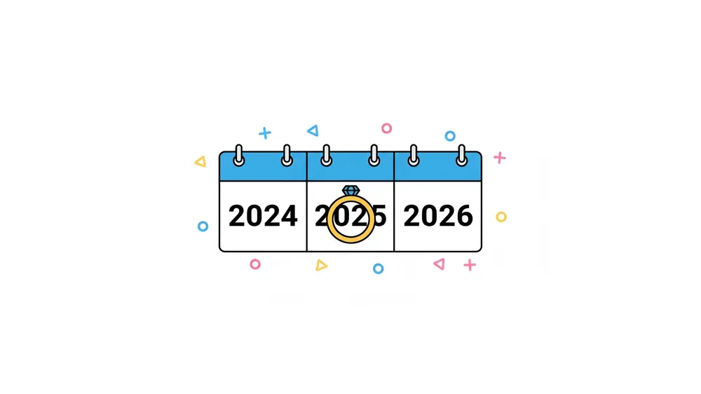 결혼세액공제 적용 대상 기간인 2024년부터 2026년까지를 나타내는 달력 일러스트