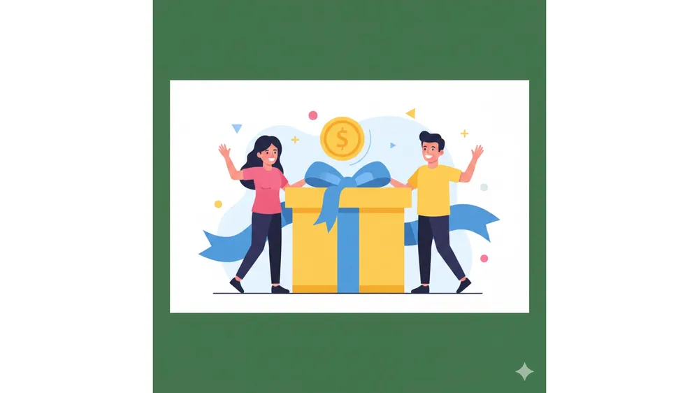 결혼세액공제 혜택으로 100만 원 환급을 받는 신혼부부 일러스트