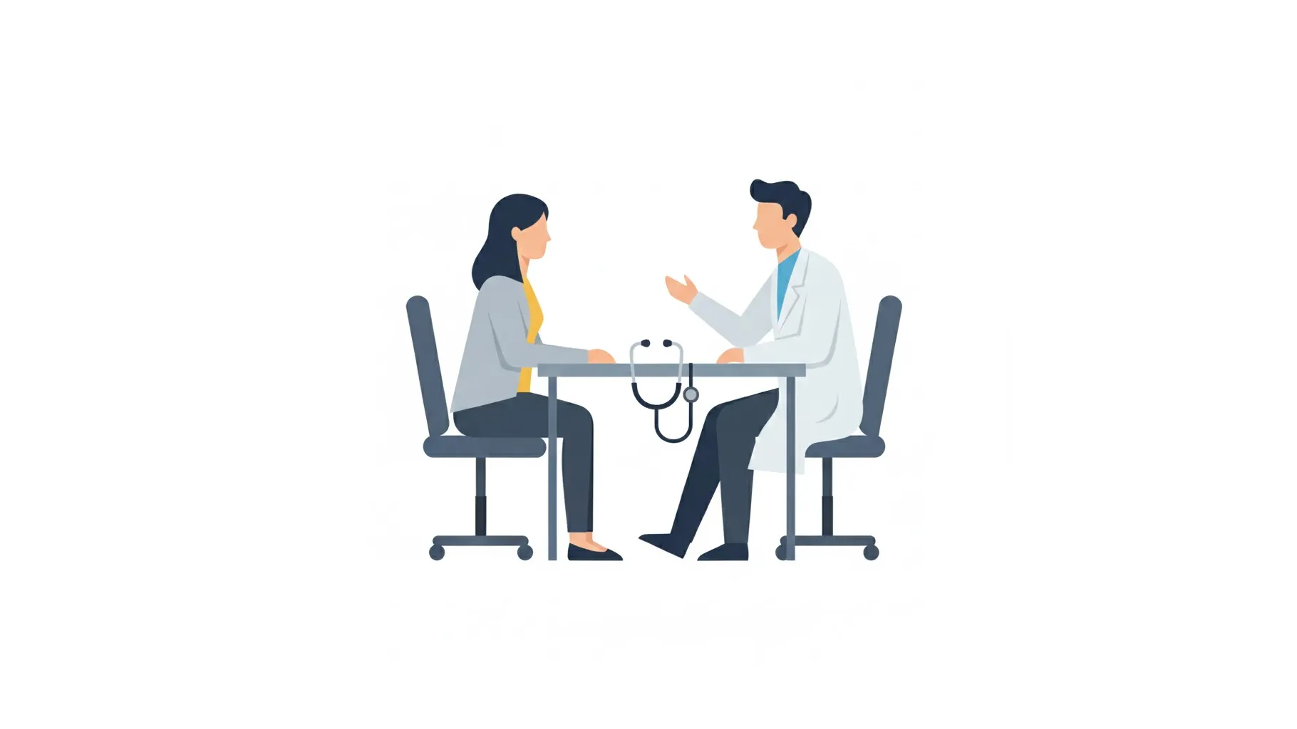 외래 진료를 통해 통원치료확인서 제출 상담을 받는 환자