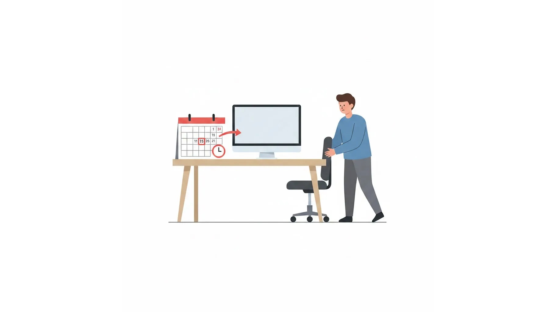 상병수당 조기 복귀 상황을 나타내는 일러스트