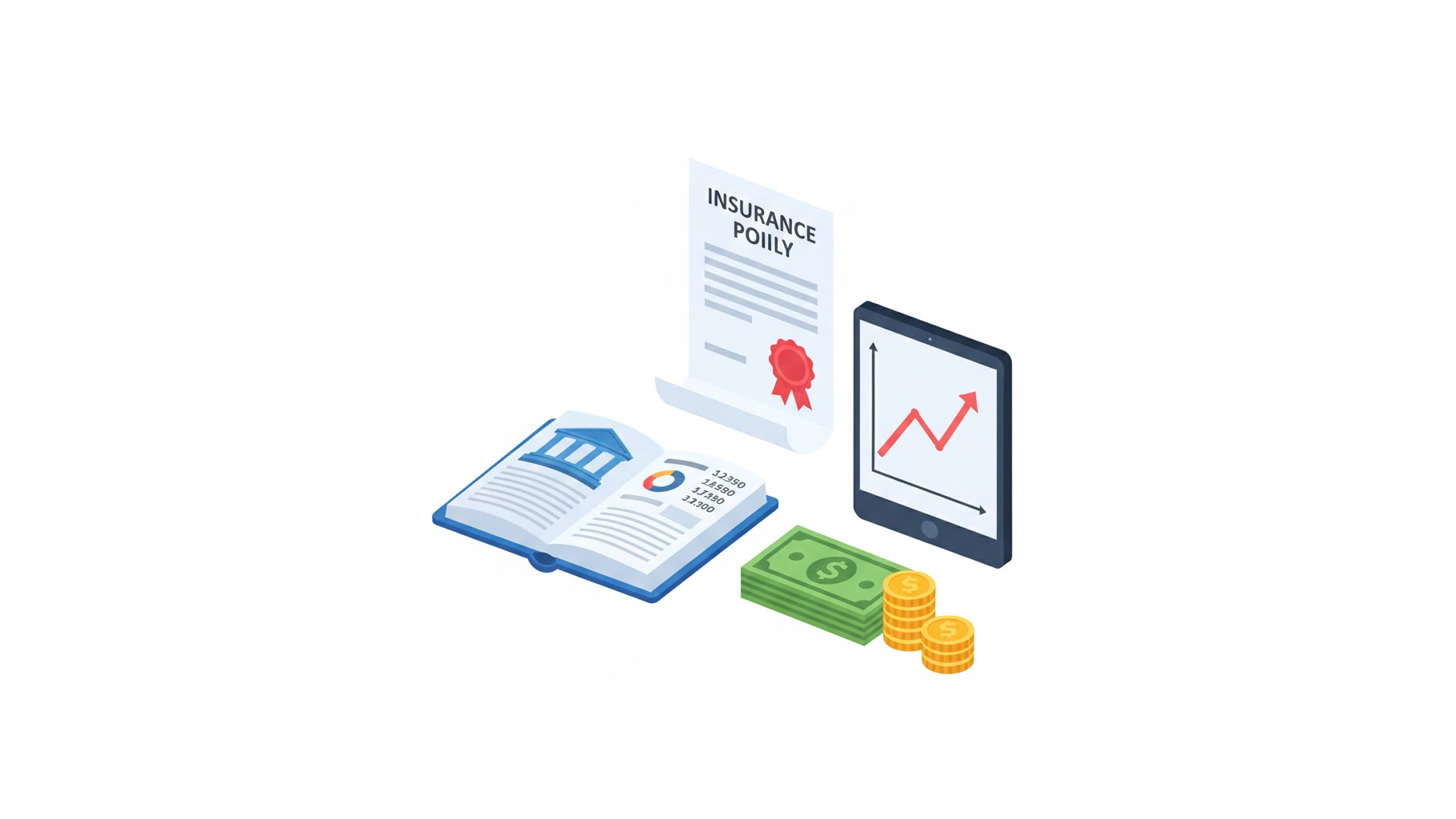 예금 보험 주식 등 금융재산 포함 항목 일러스트